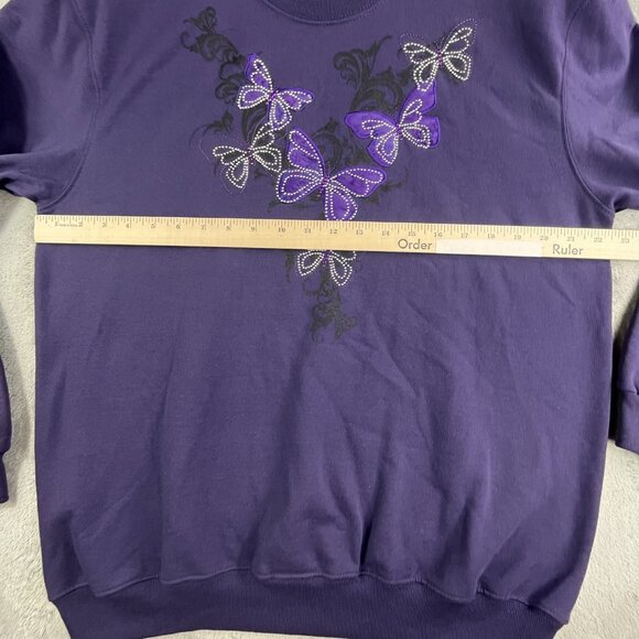 Country Store Sweatshirt Womens Large Butterfly Embroidered Pullover Crewneck - Picture 6 of 9